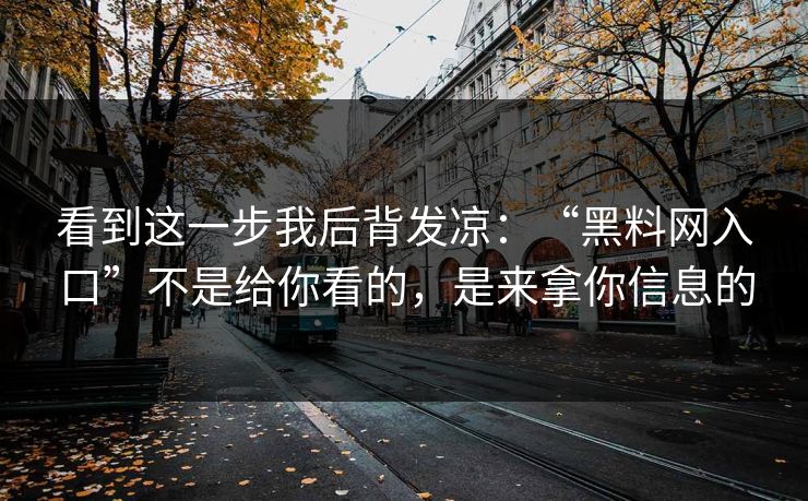 看到这一步我后背发凉：“黑料网入口”不是给你看的，是来拿你信息的