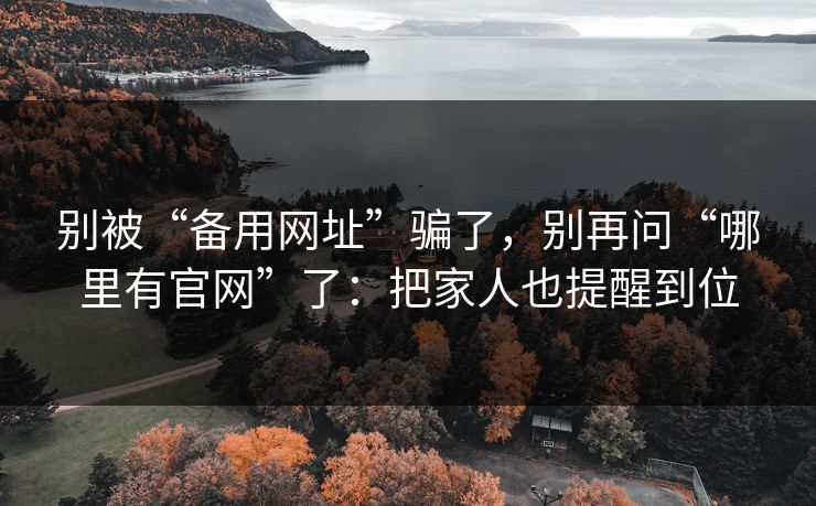 别被“备用网址”骗了，别再问“哪里有官网”了：把家人也提醒到位