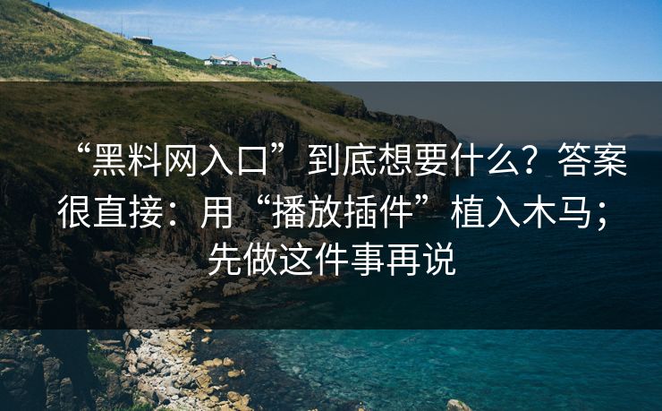 “黑料网入口”到底想要什么?答案很直接:用“播放插件”植入木马;先做这件事再说 “黑料网入口”到底想要什么?答案很直接:用“播放插件”植入木马;先做这件事再说