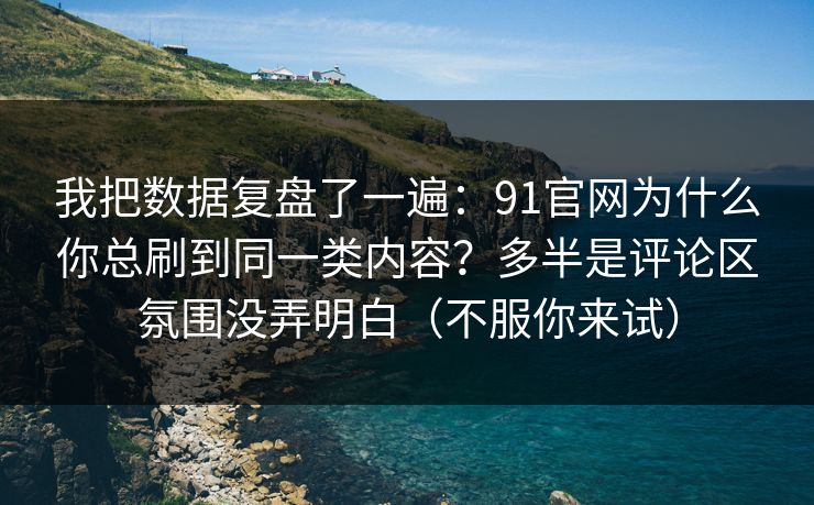 我把数据复盘了一遍：91官网为什么你总刷到同一类内容？多半是评论区氛围没弄明白（不服你来试）