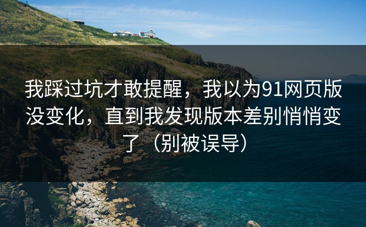 我踩过坑才敢提醒，我以为91网页版没变化，直到我发现版本差别悄悄变了（别被误导）